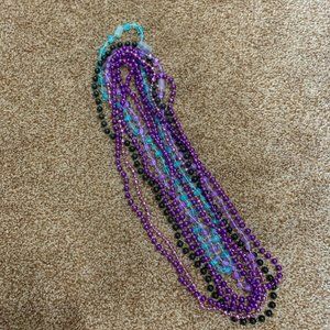 7 Mardi Gras beads necklaces